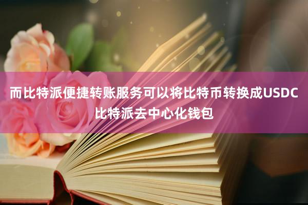 而比特派便捷转账服务可以将比特币转换成USDC比特派去中心化钱包