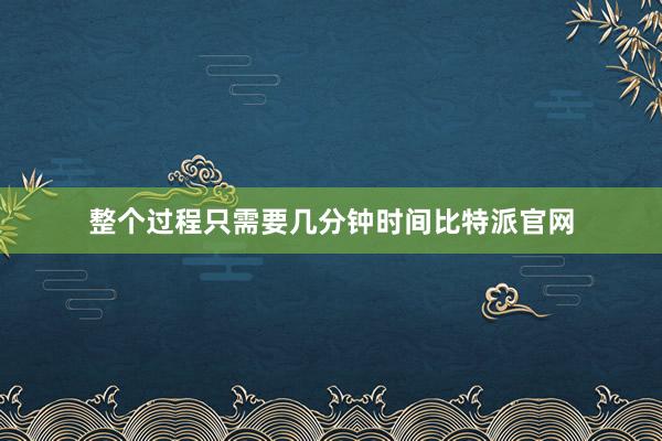 整个过程只需要几分钟时间比特派官网