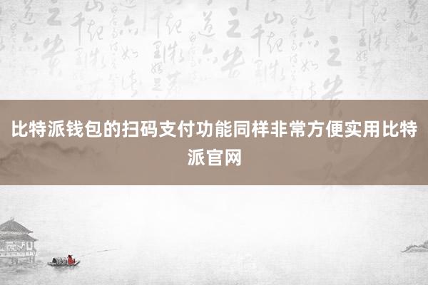 比特派钱包的扫码支付功能同样非常方便实用比特派官网