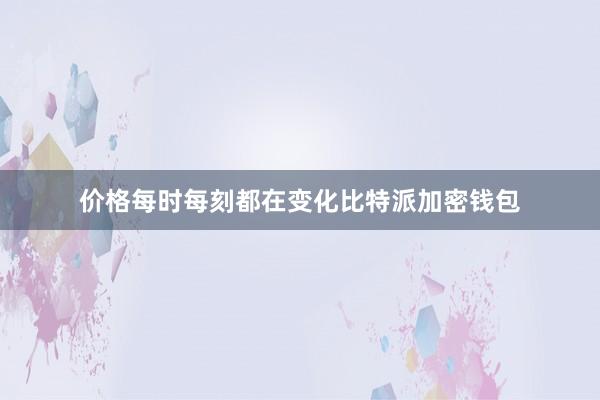 价格每时每刻都在变化比特派加密钱包