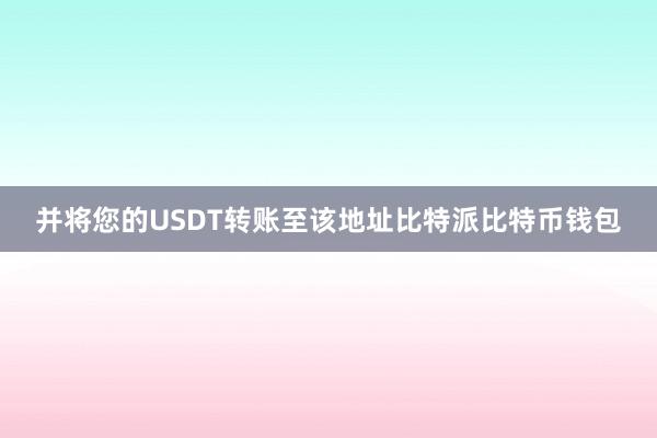 并将您的USDT转账至该地址比特派比特币钱包