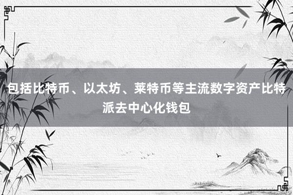 包括比特币、以太坊、莱特币等主流数字资产比特派去中心化钱包