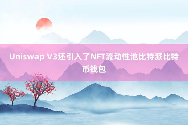 Uniswap V3还引入了NFT流动性池比特派比特币钱包