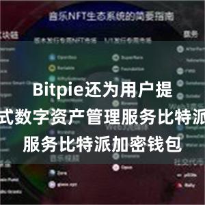 Bitpie还为用户提供了一站式数字资产管理服务比特派加密钱包